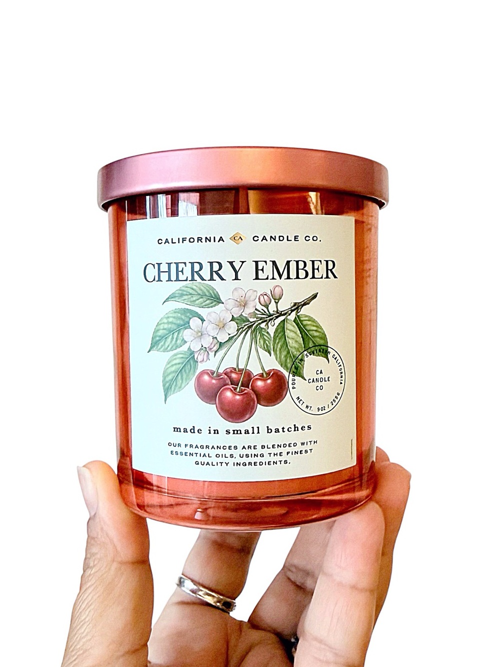 Leoben Company Cherry Ember Scented Candle - Rose Copper